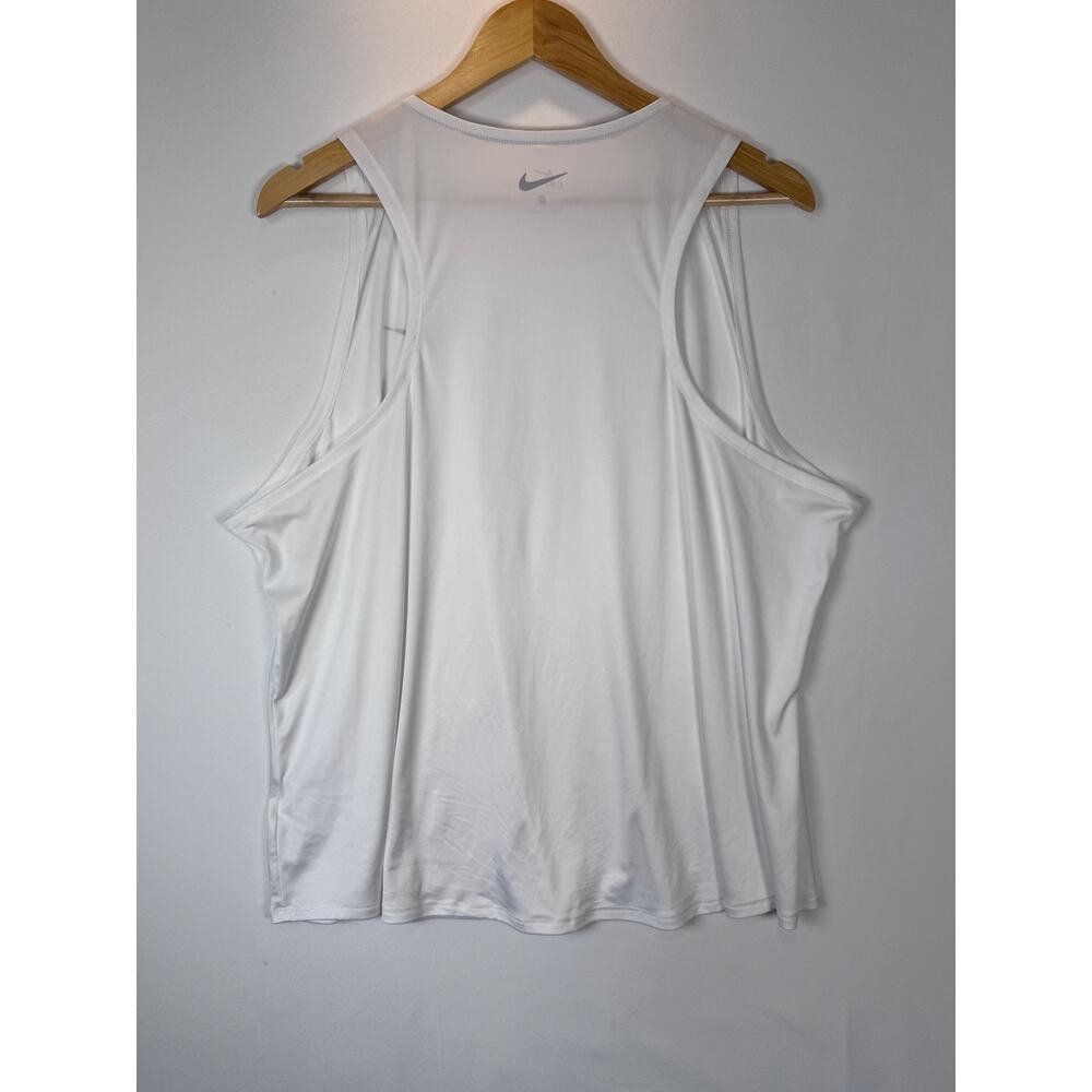 Nike Dri FIT Running Tank Top Womens 2X White Sleeveless Loose Fit - Picture 5 of 9